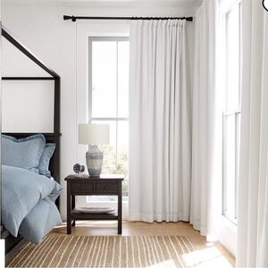 Belgian Flax Linen Blackout Curtain in white 50x108